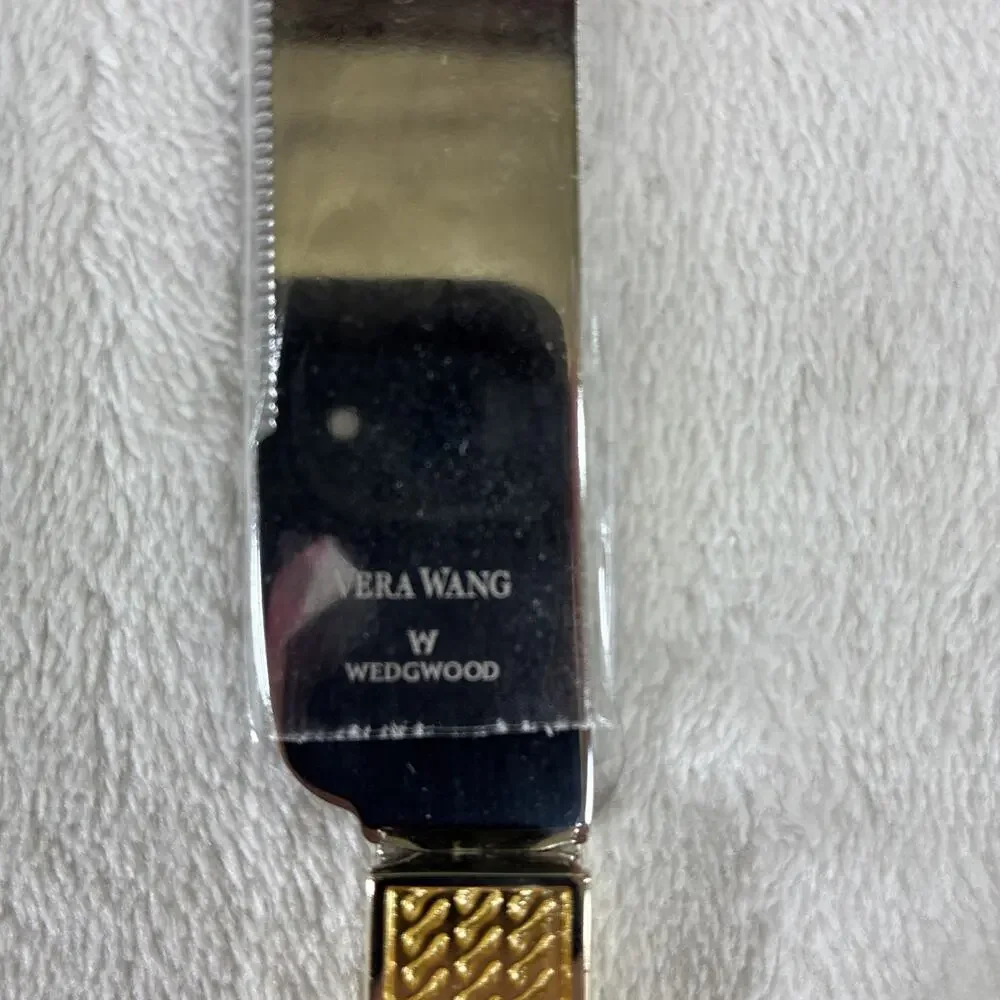 NIB Vera Wang With Love Cake Knife And Server Stainless Gold Silver #40019718